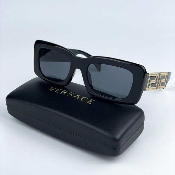 NEW Versace VE4444U GB1/87 Black Dark Grey Rectangle Women Sunglasses main image 6